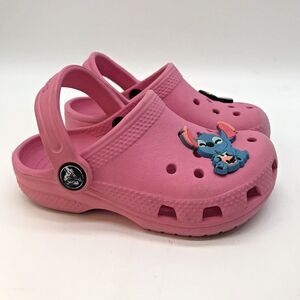 Crocs Iconic Comfort Clogs Unisex Childs C 8 Pink Jibbitz Waterproof Sandals